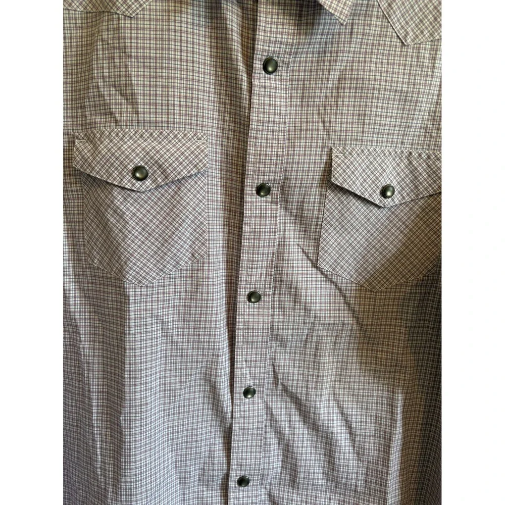 Banana Republic Men's‎ M Purple Plaid Snap Front Shirt Long Sleeve